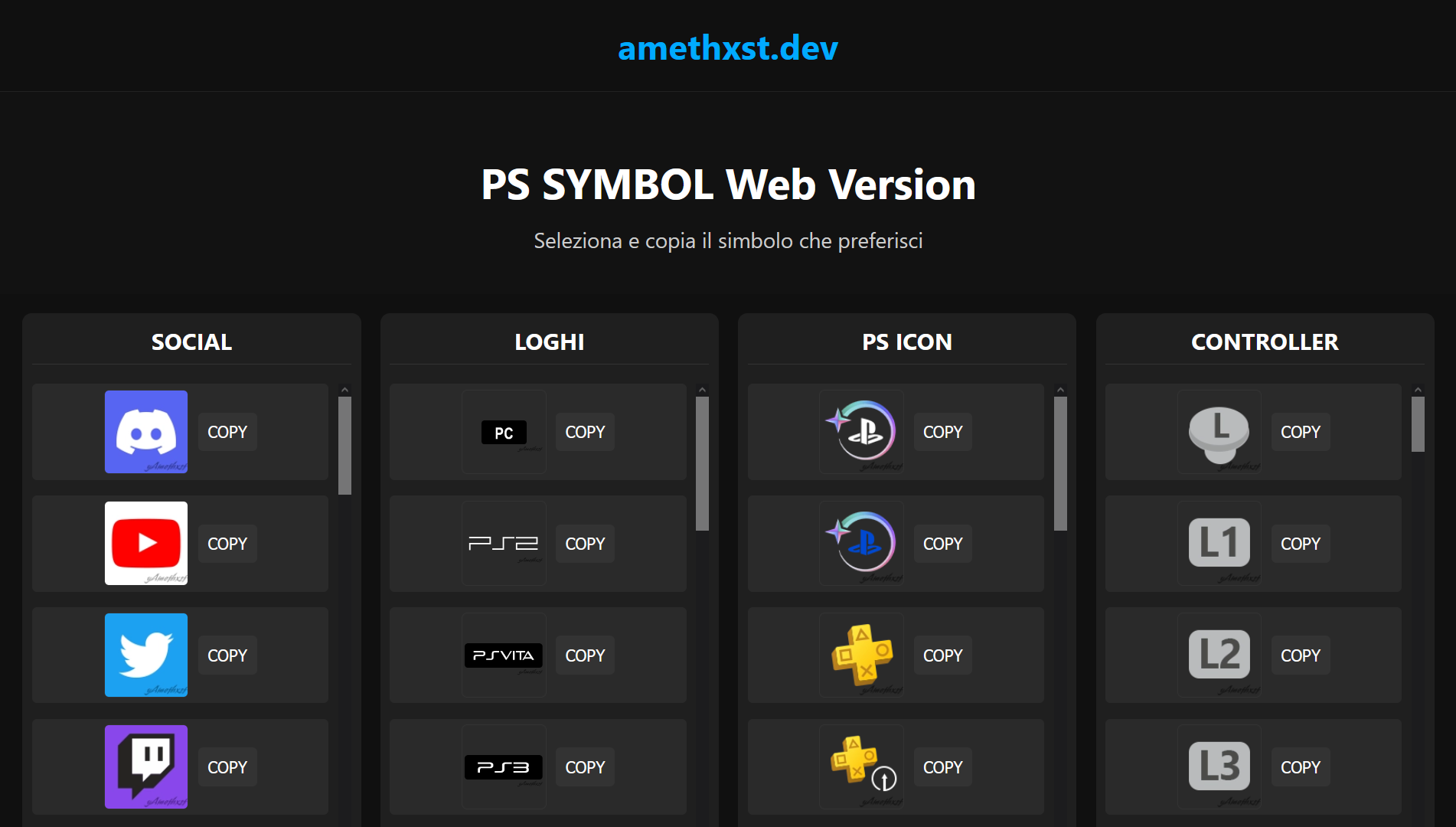PSN Symbol Web Preview