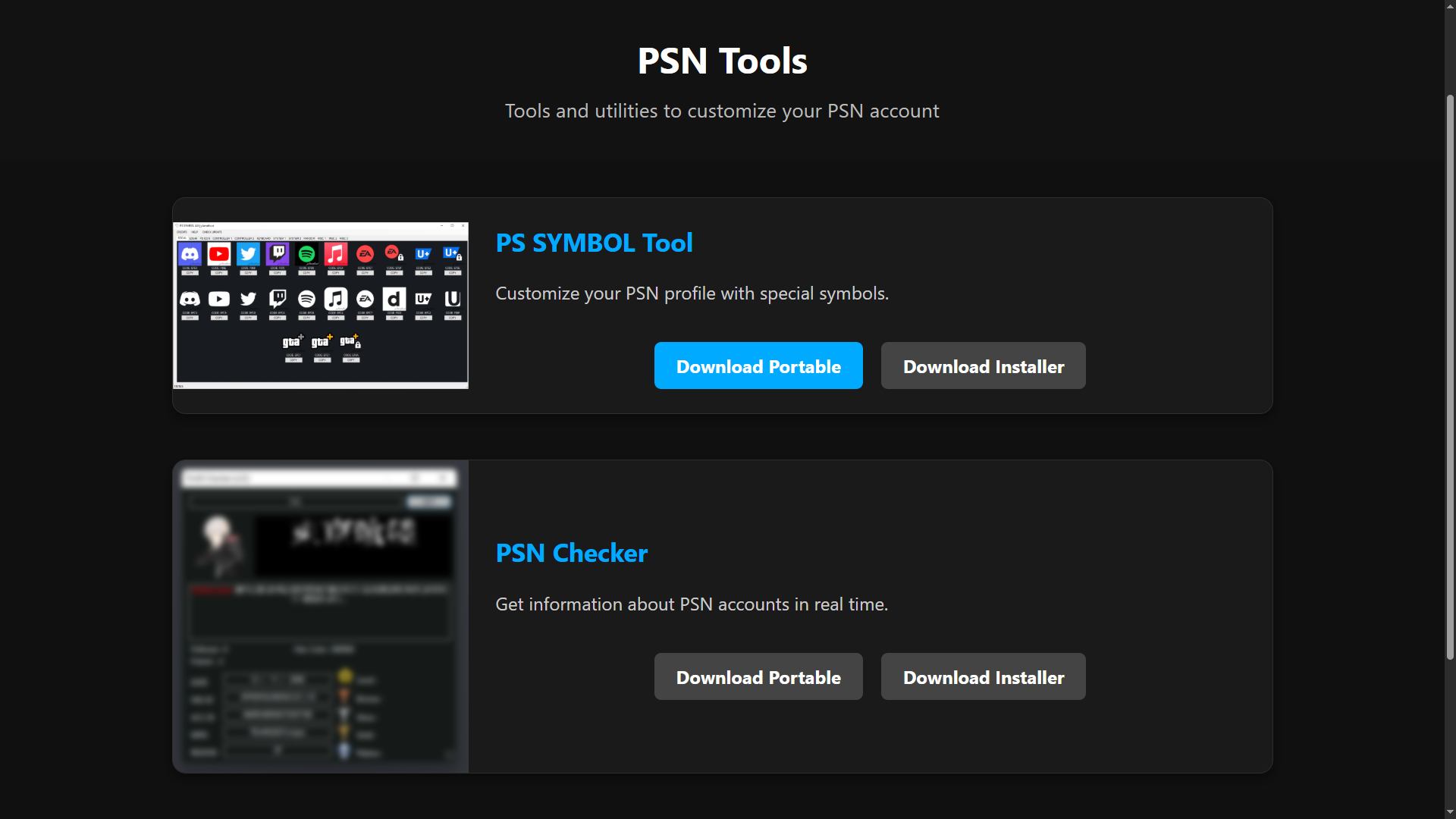 PSN Tools Preview